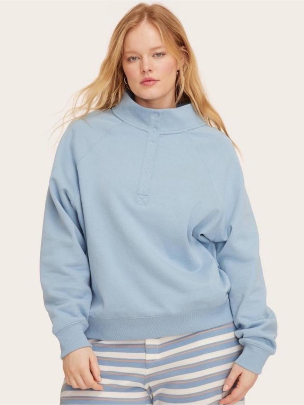 Light Blue Parke x Target Snap mock neck